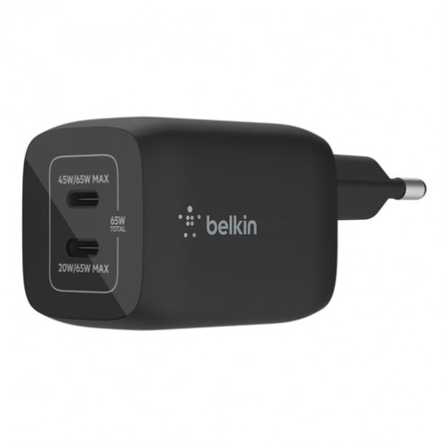 Belkin BOOST Chargeur 65W USB-C GaN PD 3.0 PPS noir WCH013vfBK 779620-36