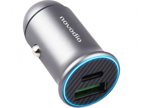 Novodio Mini Car Charger Chargeur voiture 60 W USB-C PD 3.0 / USB-A QC 3.0 AMPNVO0363-33