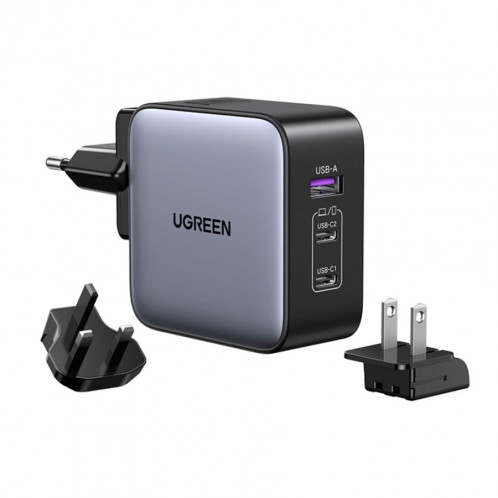 UGREEN USB-A+2*USB-C 65W GaN Worldwide Travel Fast Charger 784450-36