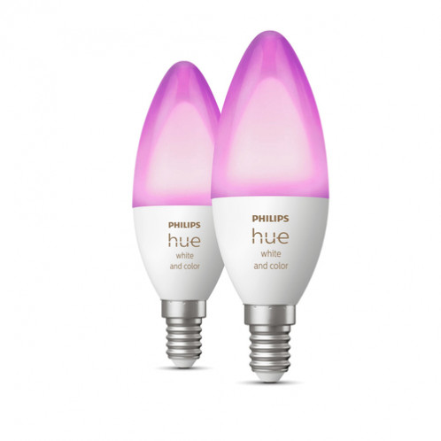 Philips Hue 2 lampes LED E14 470lm White Color Amb. 773187-33