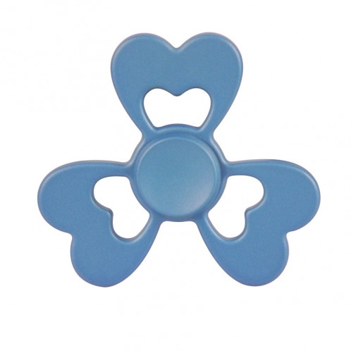 Fidget Spinner Toy Stress Reducer Jouet anti-angoisse pour enfants et adultes, 2 minutes de rotation, acier R188 Roulement de perles + Matériau en alliage de zinc, trois feuilles Coeur Forme de fleur (Bleu) SF102L-34