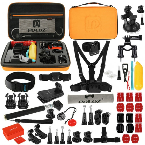PULUZ 53 en 1 Accessoires Kit combiné Ultimate Ultimate avec étui Orange EVA pour GoPro HERO5 /4 Session /4 /3+ /3 /2 /1 SPKT260-38
