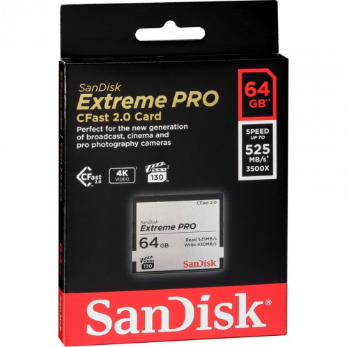 SanDisk CFAST 2.0 VPG130 64GB Extreme Pro SDCFSP-064G-G46D 723375-32