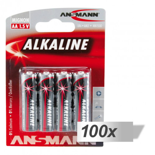 100x4 Ansmann Alcaline Mignon AA LR 6 red-line 5015563 486691-32