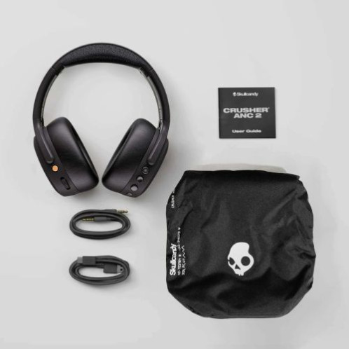 Skullcandy Crusher Bluetooth Wireless Over-ear Headphones with Active Noise Cancellation, BT 5.0, Black EU DK6100209-33