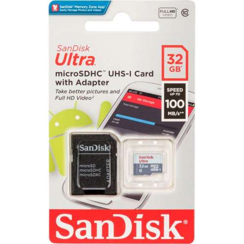 SanDisk Ultra Lite microSDHC Ad. 32GB 100MB/s SDSQUNR-032G-GN3MA 723214-31