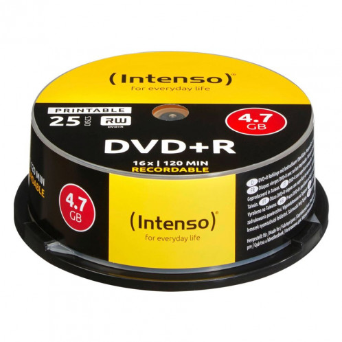 1x25 boîte Intenso DVD+R 4,7GB 16x Speed imprimable cakebox 431200-31
