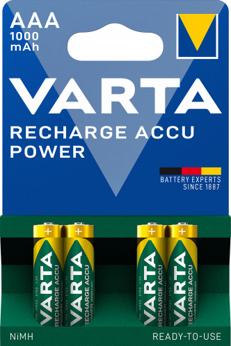 1x4 Varta Piles AAA rechargeable Ready2Use NiMH 1000 mAh Micro 355369-32