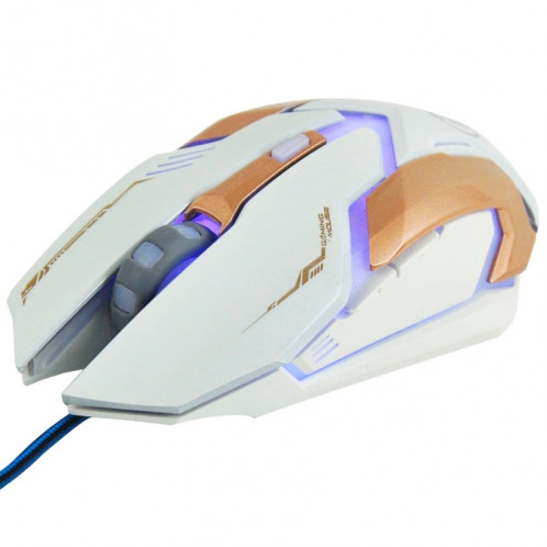 IMICE V6 LED Colorful Light USB 6 boutons 3200 DPI Wired Optical Gaming Mouse pour ordinateur PC portable (blanc) SI164W5-38