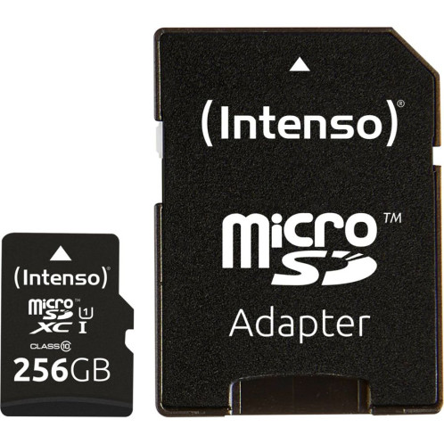 Intenso microSDXC Cartes 256GB C10 UHS-I Premium + adapt. 486075-34