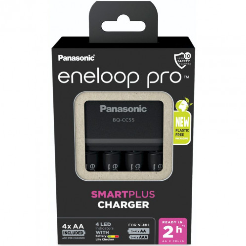Panasonic Eneloop Smart Plus Ch. BQ-CC55 incl. 4xAA K-KJ55HCD40E 762701-33