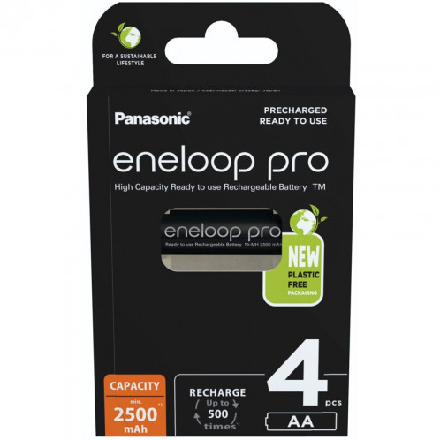 1x4 Panasonic Eneloop Pro Mignon 2500mAh AA Ni-MH BK-3HCDE/4BE 762652-35