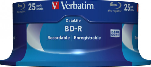 1x25 Verbatim BD-R Blu-Ray 25GB 6x Speed Datalife No-ID boîte 215686-34