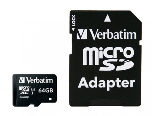 Verbatim microSDXC 64GB Class 10 UHS-I + adapt. 44084 857521-34