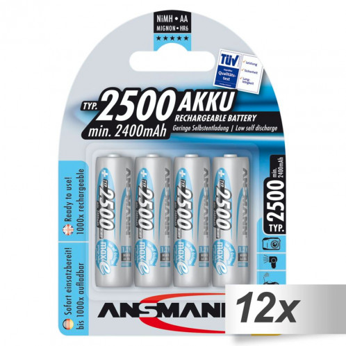 12x4 Ansmann maxE NiMH piles 2500 Mignon AA 2400 mAh 502756-31