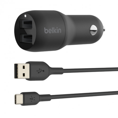 Belkin USB-A charg. voiture 24W 1m USB-C câble sw. CCE001bt1MBK 529160-36