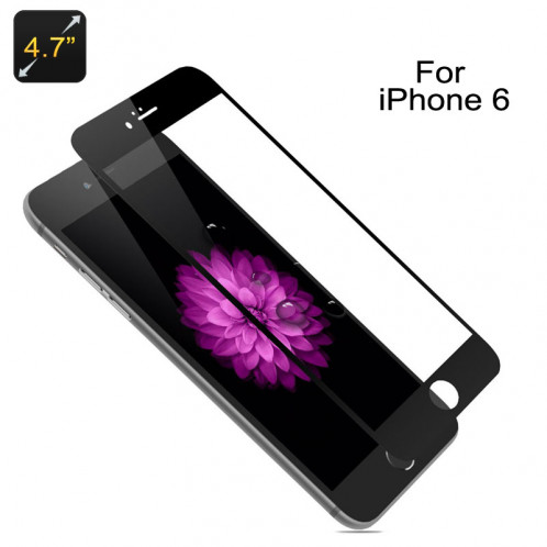 Protection d'écran en verre trempé pour iPhone 6 Ultra-fin 0.3mm / Résistant aux rayures / Lavable / Lingettes nettoyantes / Noir CU8615-325