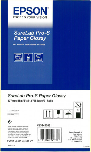 1x2 Epson SureLab Pro-S Paper BP brillant 127 mm x 65 m 254 g 462030-32