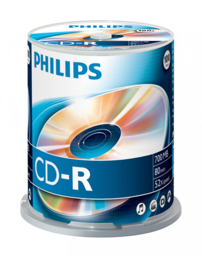 1x100 Philips CD-R 80Min 700MB 52x SP 513473-32