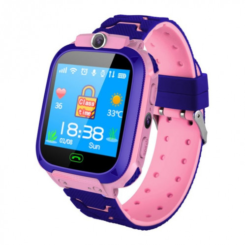 Q12 Montre intelligente à écran couleur de 1,44 pouces pour enfants, non étanche, prise en charge du positionnement LBS / numérotation bidirectionnelle / SOS / surveillance vocale / application Setracker (rose) SH732F762-318