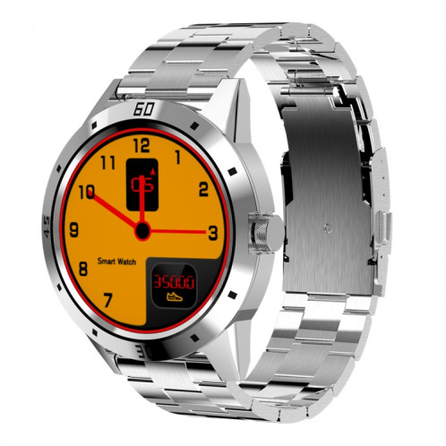 N6 Smart Watch 1.3 pouces écran TFT MTK2502C Bluetooth4.0, bracelet de montre en acier inoxydable, moniteur de fréquence cardiaque de soutien et podomètre et moniteur de sommeil et rappel sédentaire (argent) SH559S1332-312