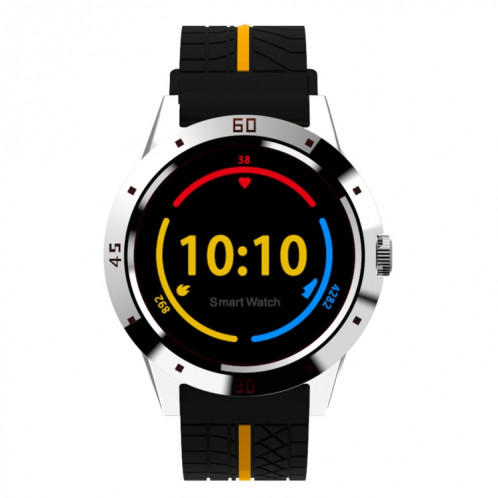 N6 Smart Watch 1.3 pouces écran TFT MTK2502C Bluetooth4.0, bracelet de montre en silicone, moniteur de fréquence cardiaque de soutien et podomètre et moniteur de sommeil et rappel sédentaire (jaune) SH560Y1752-316