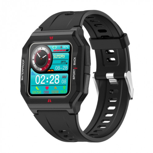 Lokmat FT10 Montre intelligente étanche à écran tactile IPS de 1,3 pouces, prise en charge de la lecture de musique / fréquence cardiaque / moniteur de pression artérielle (noir) SL910B27-37