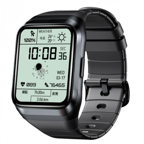 LOKMAT ZEUS 2 Montre intelligente étanche à écran de 1,69 pouces, GPS / Fréquence cardiaque / Oxygène sanguin / Tensiomètre (Noir) SL920B1484-37
