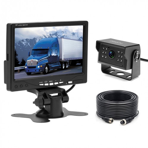 A1509 7 pouces HD voiture 12 IR Vision nocturne vue arrière caméra de recul moniteur de vue arrière avec câble de 15 m SH11011088-39