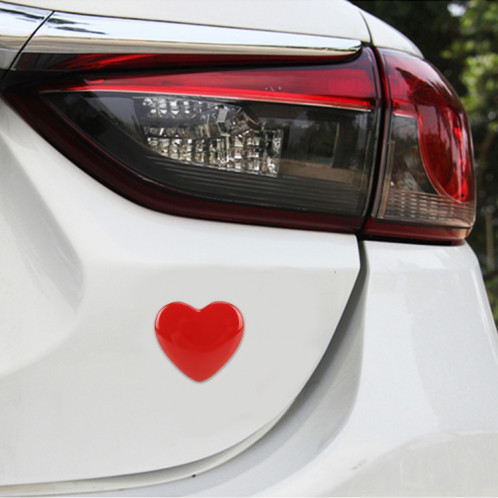 Autocollant décoratif en métal en forme de coeur de voiture (rouge) SH548R625-35