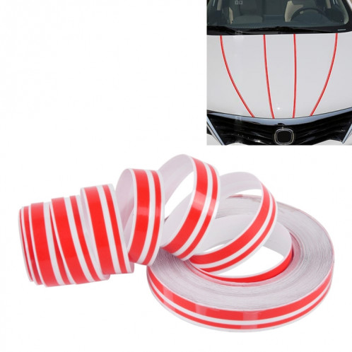 Ligne de ruban décoratif auto-adhésif de voiture de 12 mm × 9,8 m (rouge) SH760R1904-39
