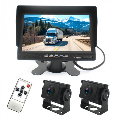 PZ612-2AHD IP67 120 degrés voiture AHD 1080P 2 mégapixels 7 pouces double enregistrement avant et arrière moniteur de rétroviseur 2 voies, vision nocturne en couleur, avec fonction vidéo SH18641194-312