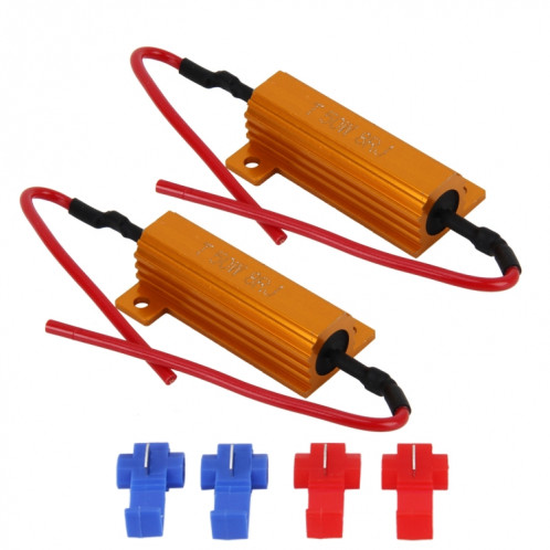 2 PCS voiture Canbus annuleur d'erreur décodeur résistance de charge LED 50W 8 Ohm sans décodeur clignotant SH2287279-36