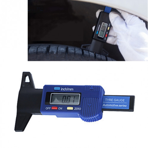 0-25mm Électronique Numérique Plan de la bande de roulement Rectification Ronde Recuit résultat Existe Tread Tablettes Type Jauge Profondeur Vernier Caliper Outils de mesure (Bleu) S0878L889-35