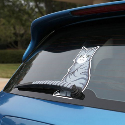 Véhicule Voiture Arrière Pare-brise Essuie-glace Réfléchissant Auto-Adhésif Fronçant Chat Déménagement Queue De Vinyle Autocollant Autocollant SH235A952-35