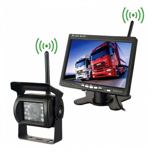 Caméra de recul pour véhicule sans fil PZ607-W et moniteur Caméra de recul pour vision nocturne infrarouge avec moniteur HD 7 pouces pour remorque RV SH42041555-36