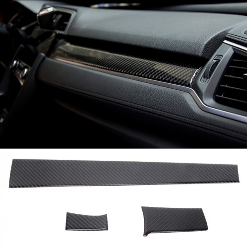 3 en 1 en fibre de carbone contrôle central engrenages panneau de changement de couverture garniture décalcomanies autocollant décoratif pour Honda Civic 10e génération SH45391084-37