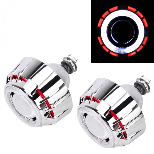 Phare de lentille de projecteur bi-xénon IPHCAR G262 H1 3.0 pouces 12V avec décoration d'angle exquis pour la conduite à droite (rouge) SH740R1012-315