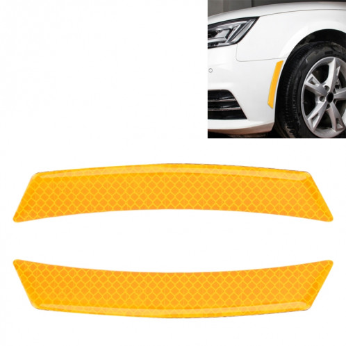 2 pcs auto-styling roue sourcil autocollant décoratif bande décorative (jaune) SH328Y129-37