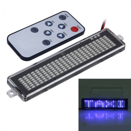 Panneau de signalisation programmable d'affichage de défilement de message de vitrine de voiture de CC 12V LED avec la télécommande (lumière bleue) SH76BL1666-37