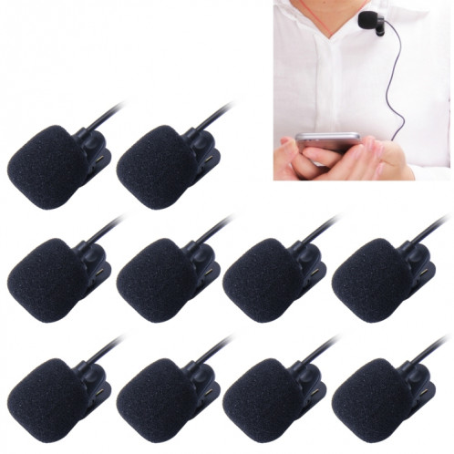 10 PCS Car Audio Microphone 3.5mm Jack Plug Mic Stéréo Mini Filaire Clip Externe Microphone Lecteur pour Auto DVD Radio, Longueur de Câble: 2.1m SH64991107-37