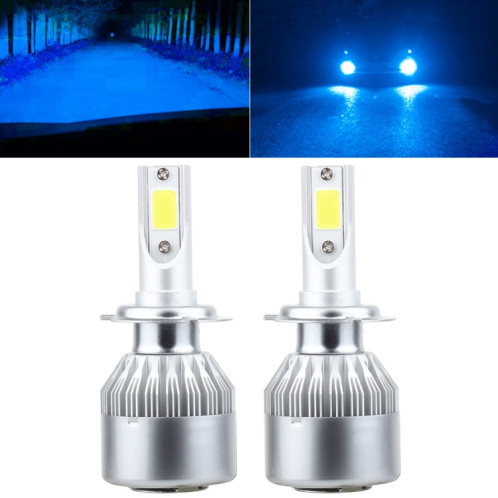 2 PCS H7 18W 1800 LM 8000K IP68 Casnbus phare à courant constant de voiture LED avec 2 lampes COB, DC 9-36V (lumière bleue glacée) SH06BB580-311