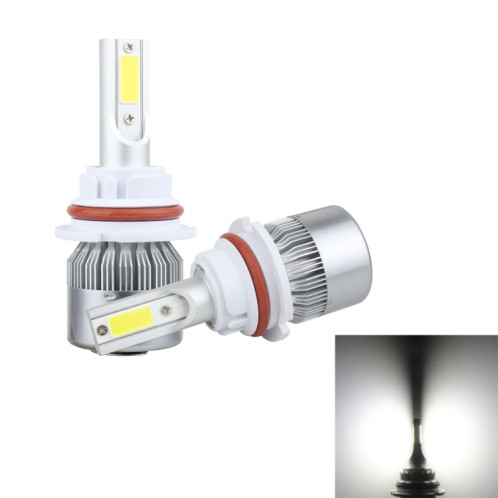 2 PCS 9007 18W 1800 LM 6000K IP68 Casnbus phare à courant constant de voiture LED avec 2 lampes COB, DC 9-36V (lumière blanche) SH07WL42-37