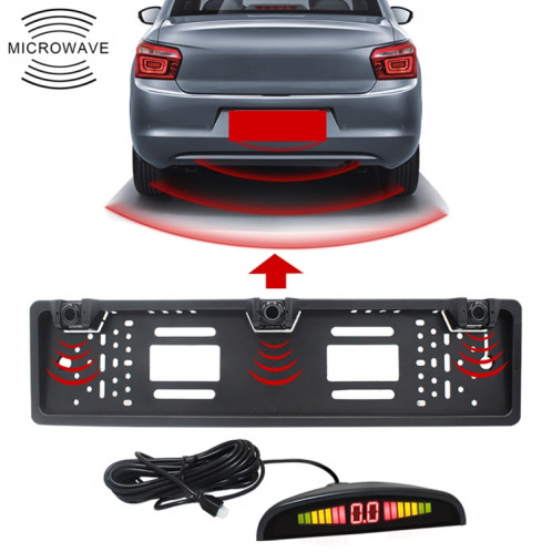 Capteurs de stationnement de cadre de plaque d'immatriculation de voiture PZ300L Europe Radar de recul avec 3 détecteurs de radar SH7147410-38