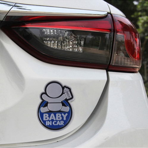 Bébé dans la voiture Happy Drinking Milk Infant Adoreable Style Autocollant sans voiture (Bleu) SH512L202-35