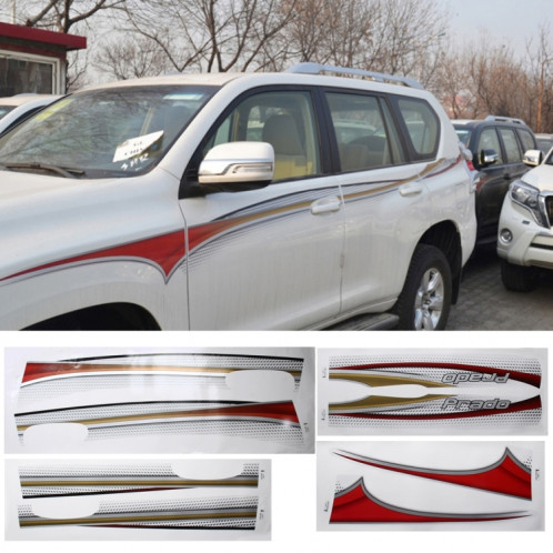 4 PCS SUV corps bande décorative marque voiture rationaliser brillant autocollant pour 2015 version Prado SH83091367-37