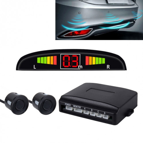 Système de radar de secours inversé de sonnerie de voiture Premium Quality 2 Capteurs de stationnement Système de radar de secours inversé de voiture avec écran LCD (noir) SH84901302-314
