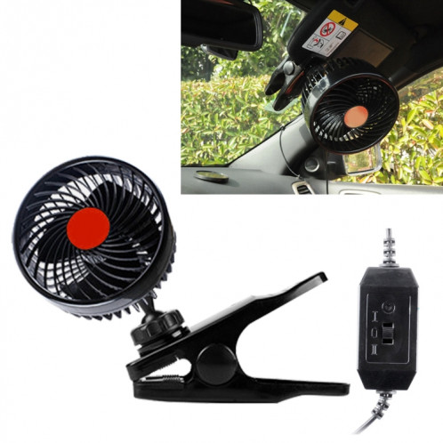 Huxin HX-T604E 12 W 6 pouces 360 degrés réglable Clip de rotation une tête à faible bruit Mini voiture électrique ventilateur avec commutateur à rouleau, DC24V SH88491552-37