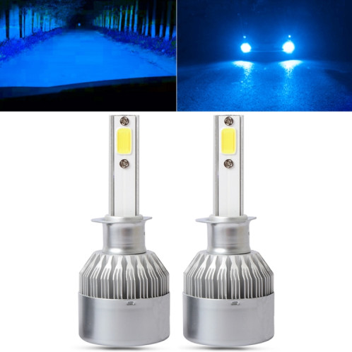 2 PCS H1 18W 1800 LM 8000K IP68 Canbus phare de voiture à courant constant LED avec 2 lampes COB, DC 9-36V (lumière bleue glacée) SH10BB1980-311