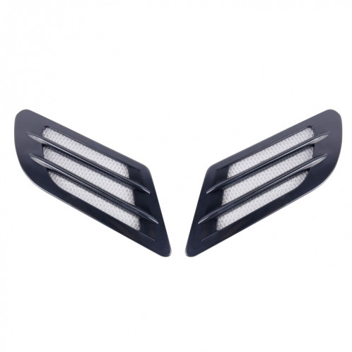 2 PCS Style Euro En Métal Décoratif Flux D'air Admission Turbo Capot Capot Couverture De Grille D'évent Côté Avec Autocollant Autocollant (Noir) SH915B1880-36